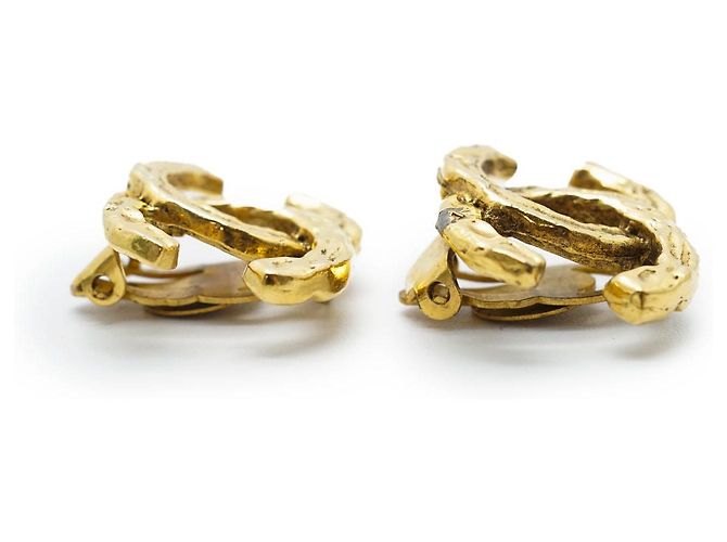 Chanel Orecchini Clip Logo CC D'oro - vista 4