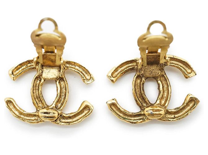 Chanel Orecchini Clip Logo CC D'oro - vista 8