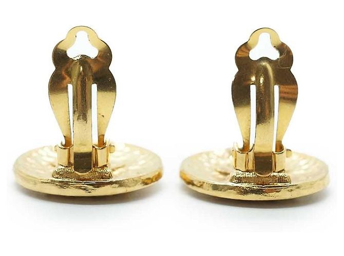 Chanel Orecchini rotondi a clip con scudo a cresta di leone GP D'oro - vista 10