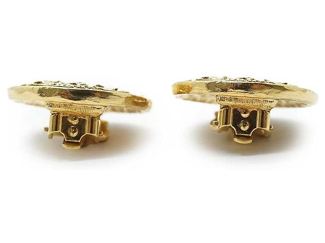 Chanel Orecchini rotondi a clip con scudo a cresta di leone GP D'oro - vista 7