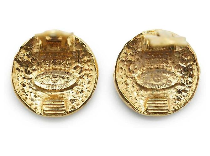 Chanel Orecchini rotondi a clip con scudo a cresta di leone GP D'oro - vista 8