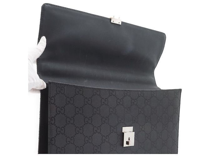 Gucci GG Lock Valigetta in pelle nera Nero - vista 11