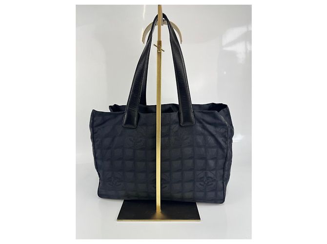 Borsa a spalla Chanel in tela / pelle nera 269 Nero - vista 4