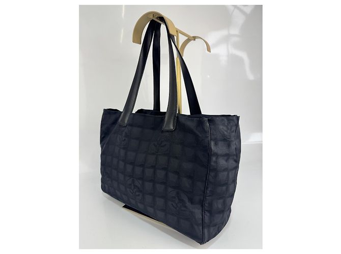 Borsa a spalla Chanel in tela / pelle nera 269 Nero - vista 6