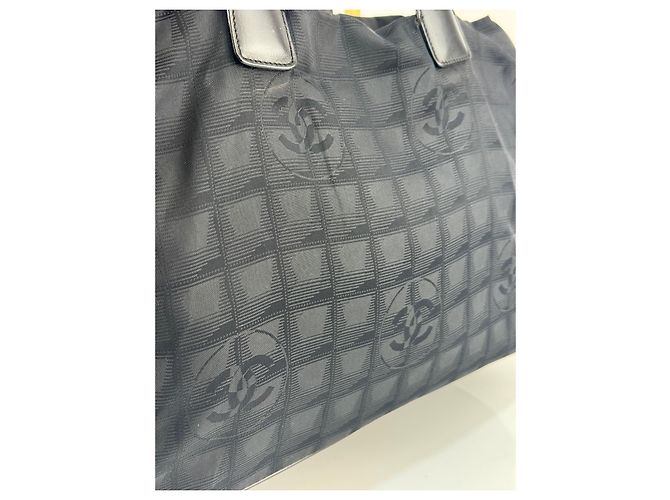 Borsa a spalla Chanel in tela / pelle nera 269 Nero - vista 9