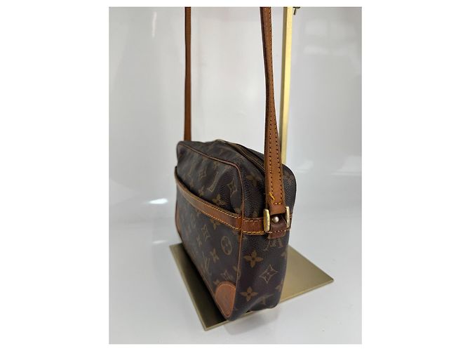 Borsa a spalla Louis Vuitton in pelle marrone 270 - vista 7
