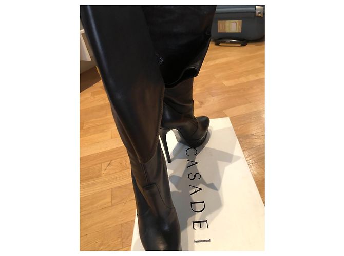 Casadei HOHE ABSATZSTIEFEL ÜBER DEM KNIE Schwarz - Ansicht 2