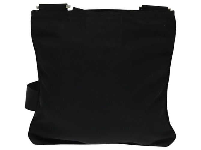 Borsa messenger con tasca frontale Prada Tessuto media Nero - vista 2