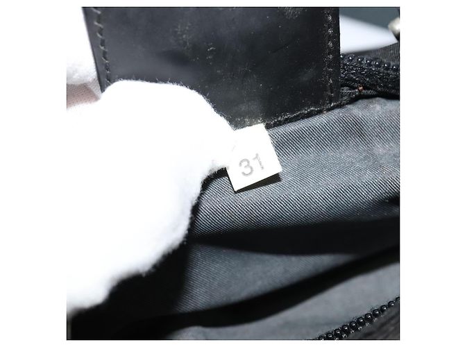 Borsa messenger con tasca frontale Prada Tessuto media Nero - vista 6