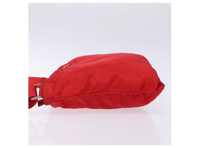 Borsa Messenger Piatta Prada Tessuto Media Rosso - vista 4