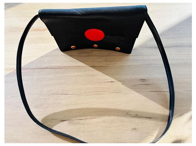 Clutch Louis Vuitton in pelle di struzzo nera Nero - vista 4