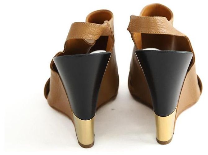 Chloé Camel Leder-Absatzschuhe Kamel - Ansicht 2