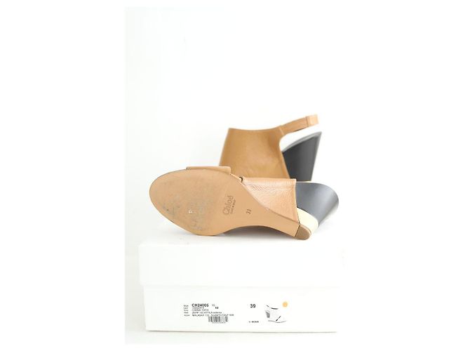 Chloé Camel Leder-Absatzschuhe Kamel - Ansicht 6