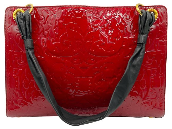 De Grisogono Vintage Rote Lackleder Präge-Tote - Ansicht 3
