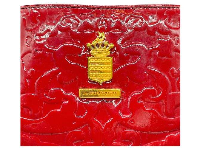De Grisogono Vintage Rote Lackleder Präge-Tote - Ansicht 4