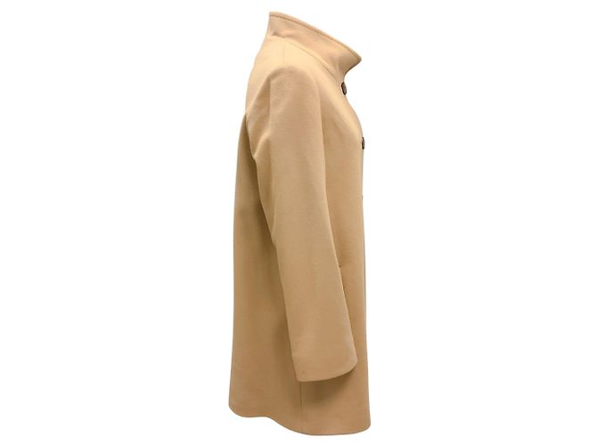 Autre Marque Fleurette Camel Button Front Wool Coat - view 2