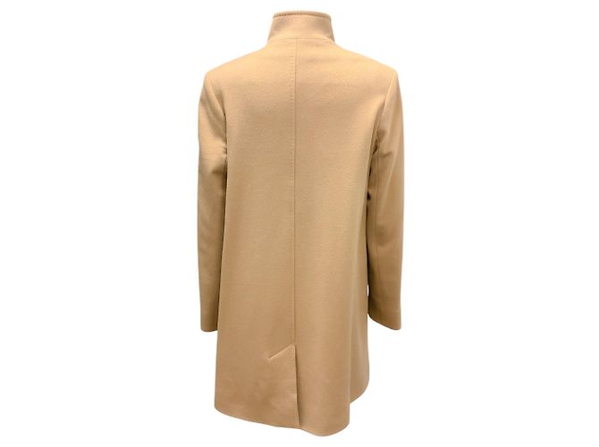 Autre Marque Fleurette Camel Button Front Wool Coat - view 3