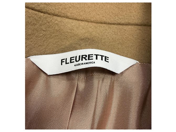 Autre Marque Fleurette Camel Button Front Wool Coat - view 4