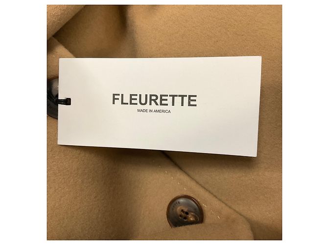 Autre Marque Fleurette Camel Button Front Wool Coat - view 5