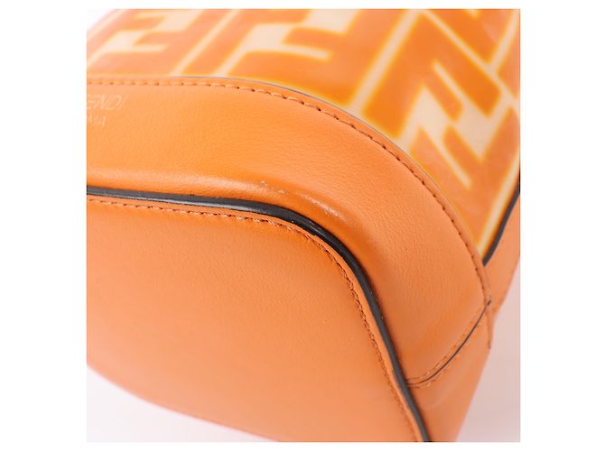 FENDI Mon Tresor Mini Bolsa de Ombro 2 em PVC e Couro Laranja 8BS010 - Ansicht 10