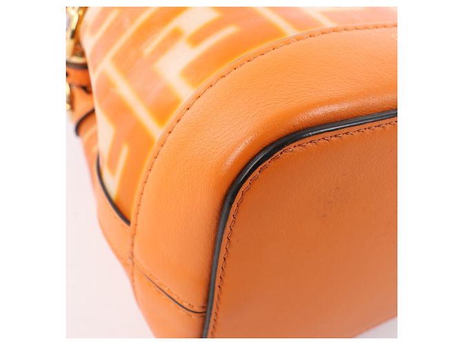 FENDI Mon Tresor Mini Bolsa de Ombro 2 em PVC e Couro Laranja 8BS010 - Ansicht 11