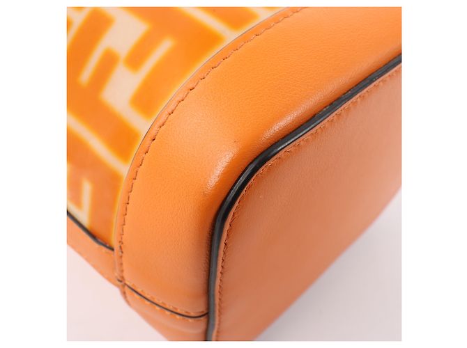 FENDI Mon Tresor Mini Bolsa de Ombro 2 em PVC e Couro Laranja 8BS010 - Ansicht 13