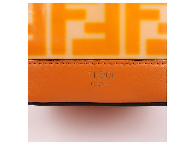FENDI Mon Tresor Mini Bolsa de Ombro 2 em PVC e Couro Laranja 8BS010 - Ansicht 14