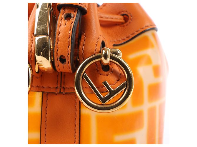 FENDI Mon Tresor Mini Bolsa de Ombro 2 em PVC e Couro Laranja 8BS010 - Ansicht 15