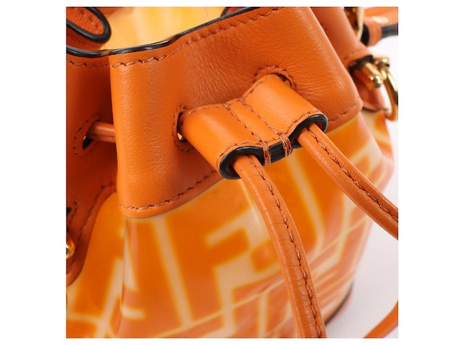 FENDI Mon Tresor Mini Bolsa de Ombro 2 em PVC e Couro Laranja 8BS010 - Ansicht 16