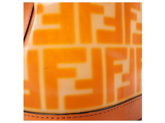 FENDI Mon Tresor Mini Bolsa de Ombro 2 em PVC e Couro Laranja 8BS010 - Ansicht 17