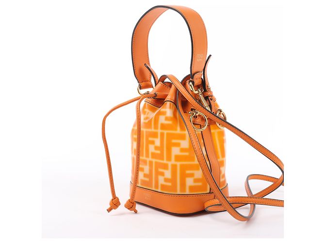 FENDI Mon Tresor Mini Bolsa de Ombro 2 em PVC e Couro Laranja 8BS010 - Ansicht 2