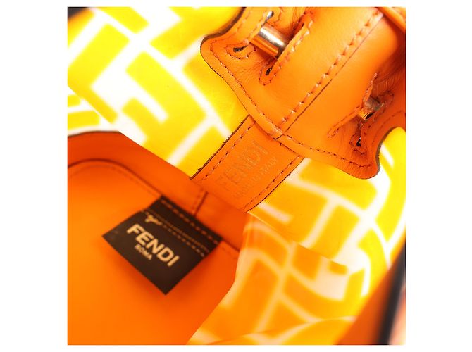 FENDI Mon Tresor Mini Bolsa de Ombro 2 em PVC e Couro Laranja 8BS010 - Ansicht 20