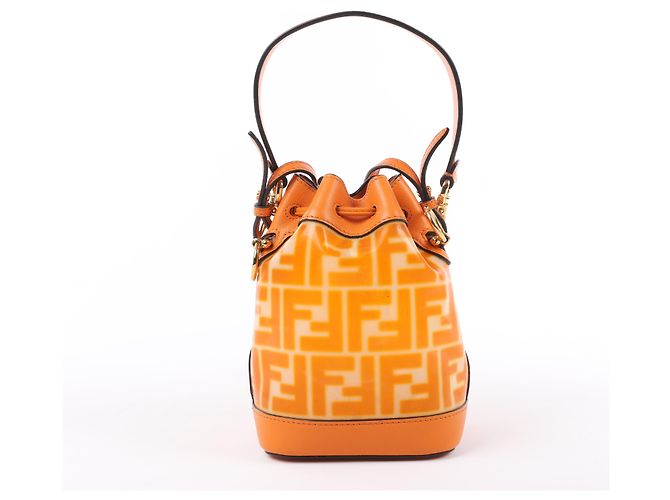 FENDI Mon Tresor Mini Bolsa de Ombro 2 em PVC e Couro Laranja 8BS010 - Ansicht 4