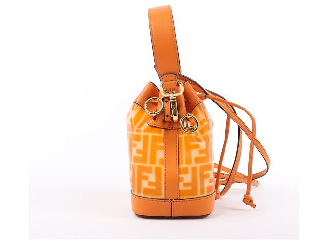 FENDI Mon Tresor Mini Bolsa de Ombro 2 em PVC e Couro Laranja 8BS010 - Ansicht 5