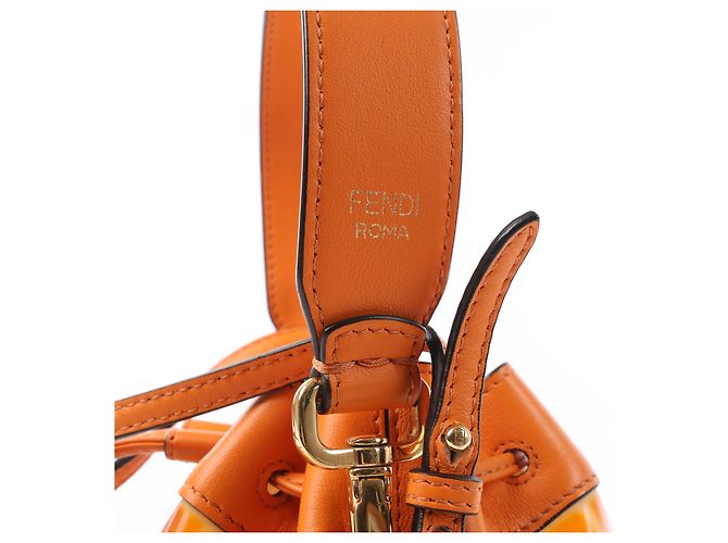 FENDI Mon Tresor Mini Bolsa de Ombro 2 em PVC e Couro Laranja 8BS010 - Ansicht 6