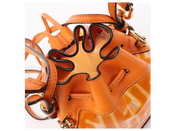 FENDI Mon Tresor Mini Bolsa de Ombro 2 em PVC e Couro Laranja 8BS010 - Ansicht 8