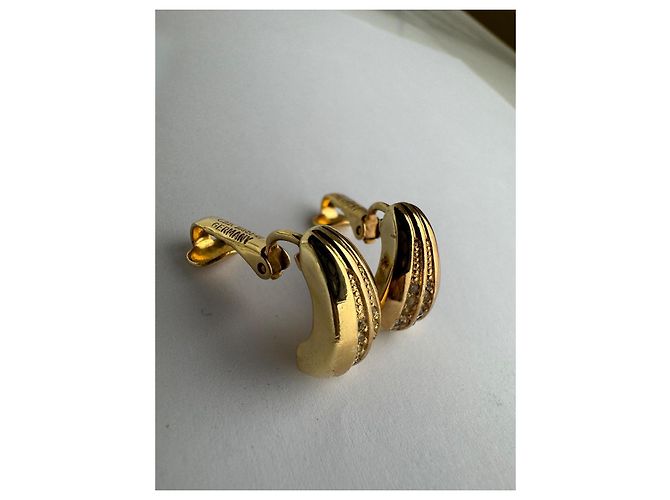 Orecchini a clip design Christian Dior D'oro - vista 2