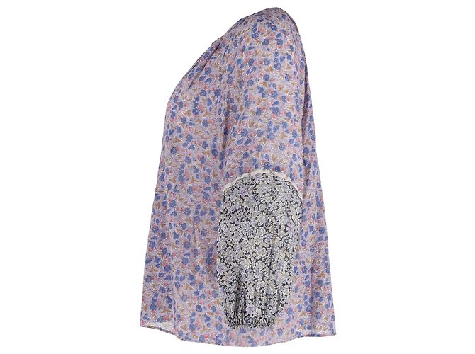 Blusa Cisso Contrast Bleus Maje in cotone biologico con stampa floreale multicolore - vista 2