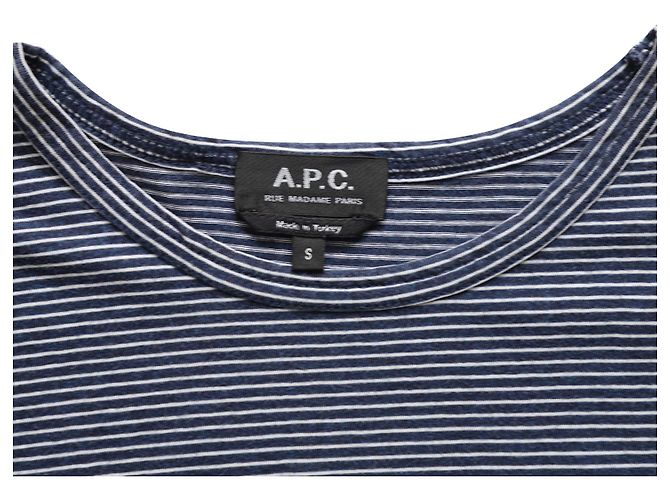 Apc T-shirt a maniche corte a righe A.P.C. in cotone blu navy - vista 3
