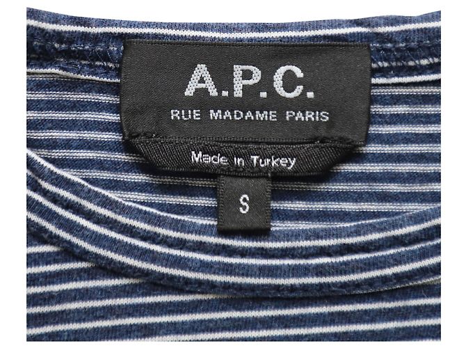 Apc T-shirt a maniche corte a righe A.P.C. in cotone blu navy - vista 4