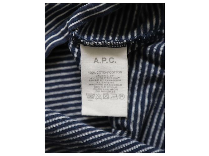 Apc T-shirt a maniche corte a righe A.P.C. in cotone blu navy - vista 6