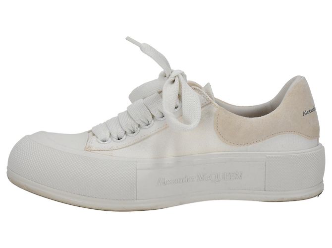 Sneakers in tela bianca Deck Skate con lacci Alexander McQueen Bianco - vista 2