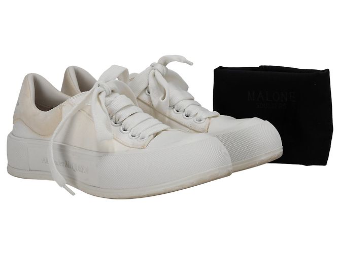 Sneakers in tela bianca Deck Skate con lacci Alexander McQueen Bianco - vista 5