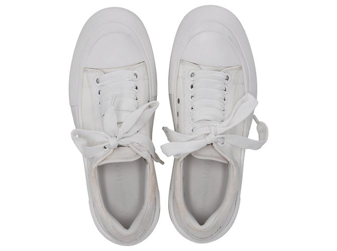 Sneakers in tela bianca Deck Skate con lacci Alexander McQueen Bianco - vista 6