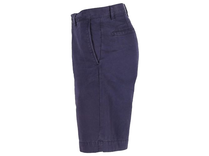 Autre Marque Bermuda in cotone blu tinto in capo con gamba dritta di Mr P. - vista 2