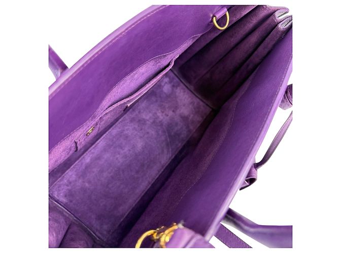 Borsa a Spalla in Pelle Viola Sac De Jour di Saint Laurent Porpora - vista 10
