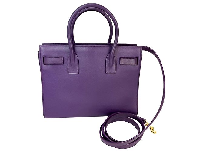 Borsa a Spalla in Pelle Viola Sac De Jour di Saint Laurent Porpora - vista 2