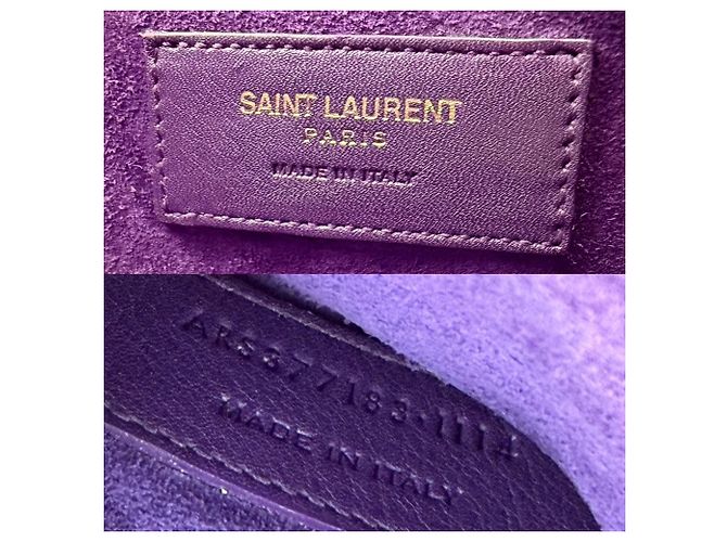 Borsa a Spalla in Pelle Viola Sac De Jour di Saint Laurent Porpora - vista 3