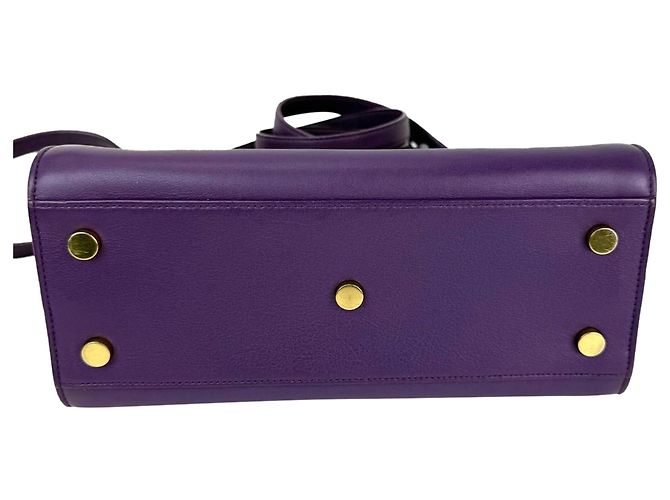Borsa a Spalla in Pelle Viola Sac De Jour di Saint Laurent Porpora - vista 4