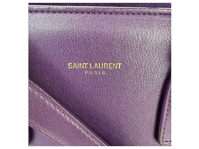 Borsa a Spalla in Pelle Viola Sac De Jour di Saint Laurent Porpora - vista 6